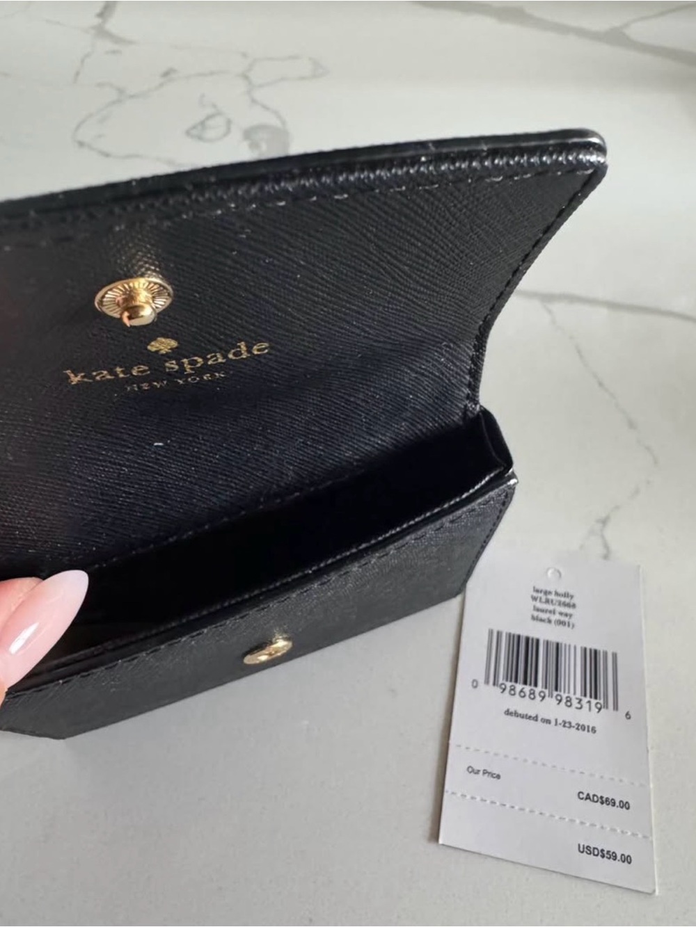 kate spade black Saffiano leather bifold wallet - Picture 4 of 4